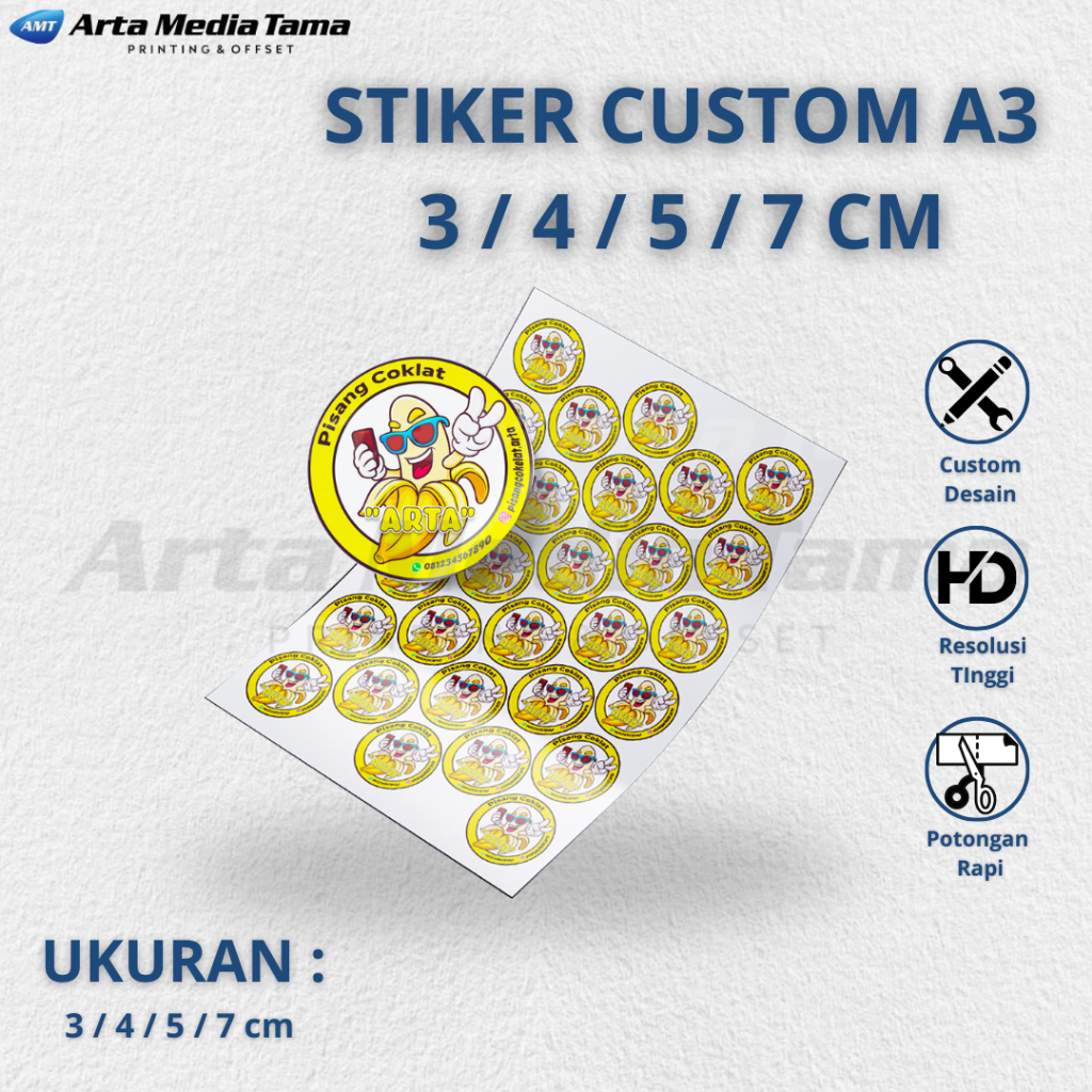Jual CETAK STICKER CUSTOM UKURAN 3CM 4CM 5CM 7CM | STIKER LABEL BULAT ...