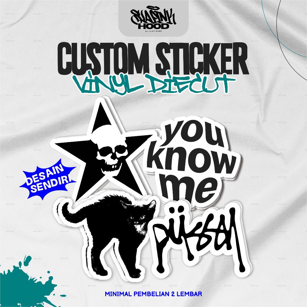 Jual Cetak Sticker Diecut Vinyl A3 Desain Sendiri Label Kalcer, Vintage ...