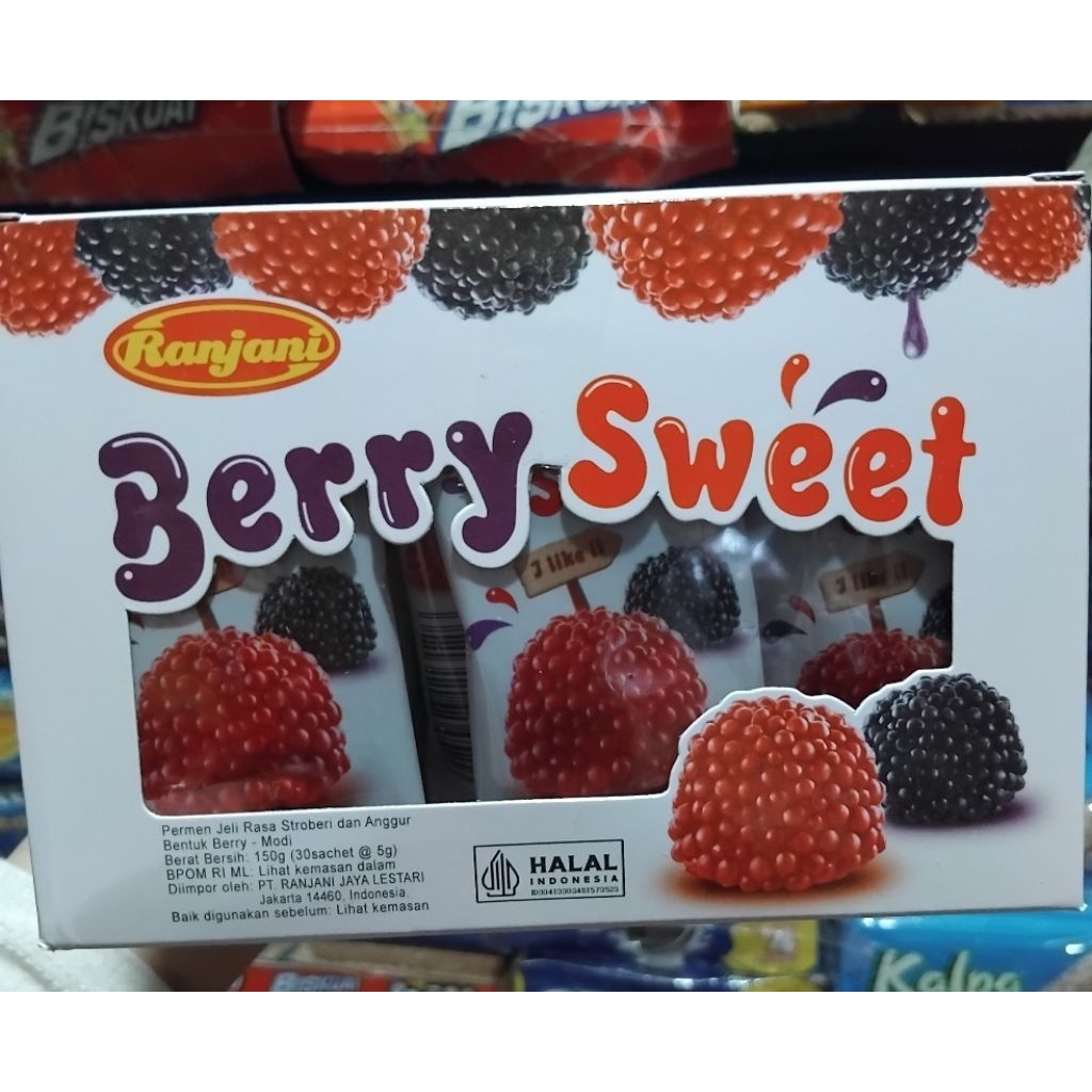 Jual Berry Sweet Permen Jeli Rasa Stroberi & Anggur (isi 30) | Shopee ...