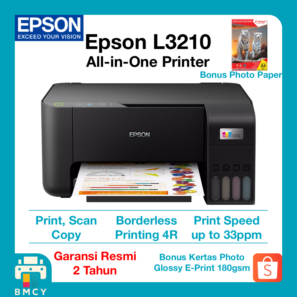 Jual Printer Epson A4 L3210 Printer Scan Copy All in One Garansi Resmi ...