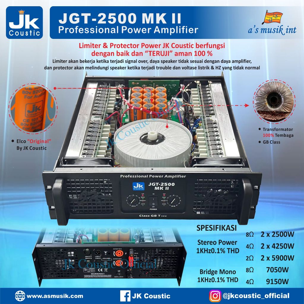 Jual Power JGT 2500 MK II JK Coustic Power Amplifier | Shopee Indonesia