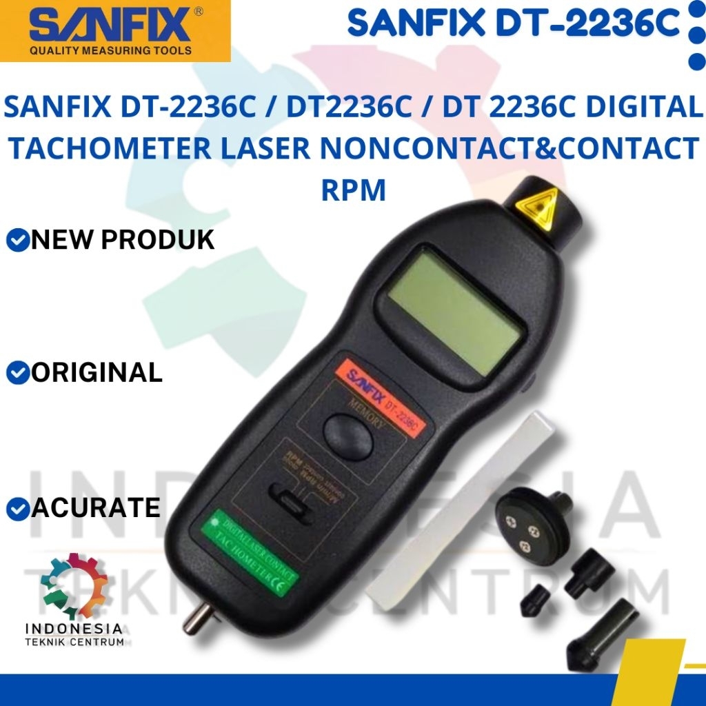 Jual SANFIX DT-2236C / DT2236C / DT 2236C Digital Tachometer Laser ...
