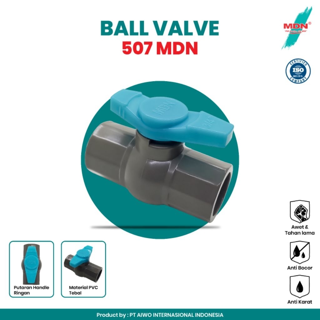 Jual MDN Ballvalve PVC Tipe 507 Stop Kran Ukuran 3/4 Inch ...