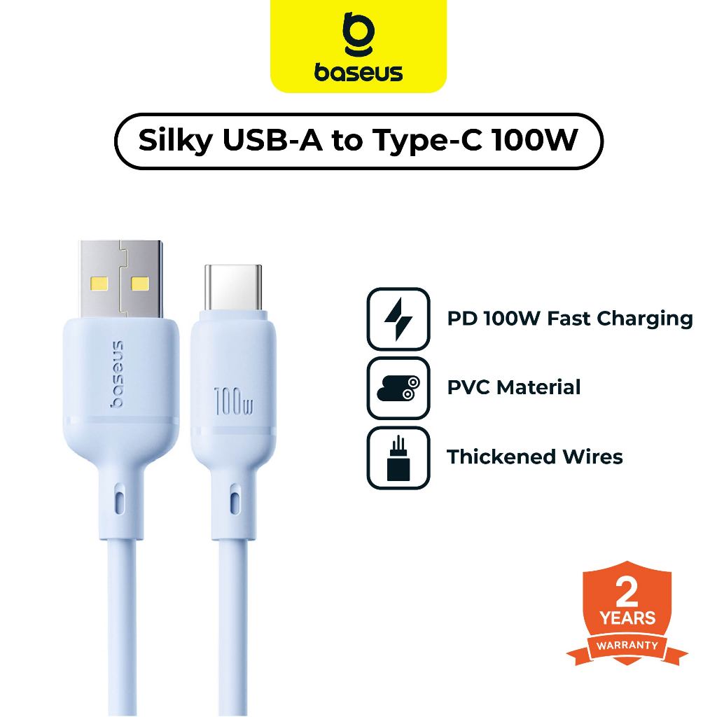 Jual Baseus Kabel Data USB to Type-C 100W Silky Series Fast Charging ...