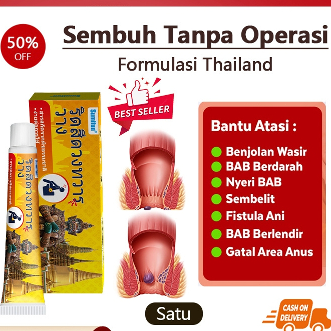 Thailand Obat wasir Salep wasir Salep ambeien paling ampuh 20g Ekstrak herbal untuk menghilangkan ambeien Wasir internal dan eksternal serta campuran Obat ambeien yang