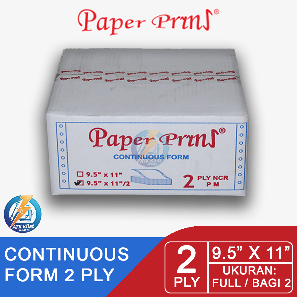 Jual KERTAS CONTINUOUS FORM 2 PLY PAPER PRINT 9.5 X 11 FULL BAGI 2 PRS ...