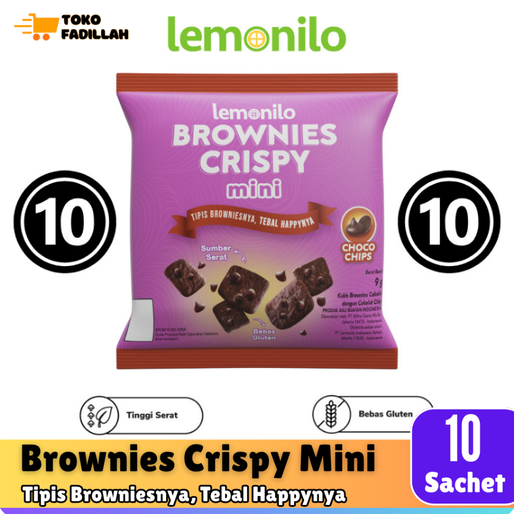 Jual Lemonilo Brownies Crispy Mini 9gr x 10 Sachet [1 Renceng] | Shopee ...