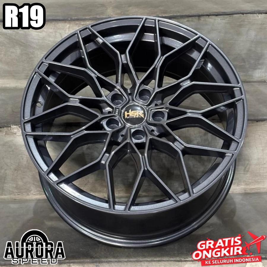 Jual Velg racing HSR BURAKKU R19 lebar 8,5 Grey Pelek ring 19 untuk ...