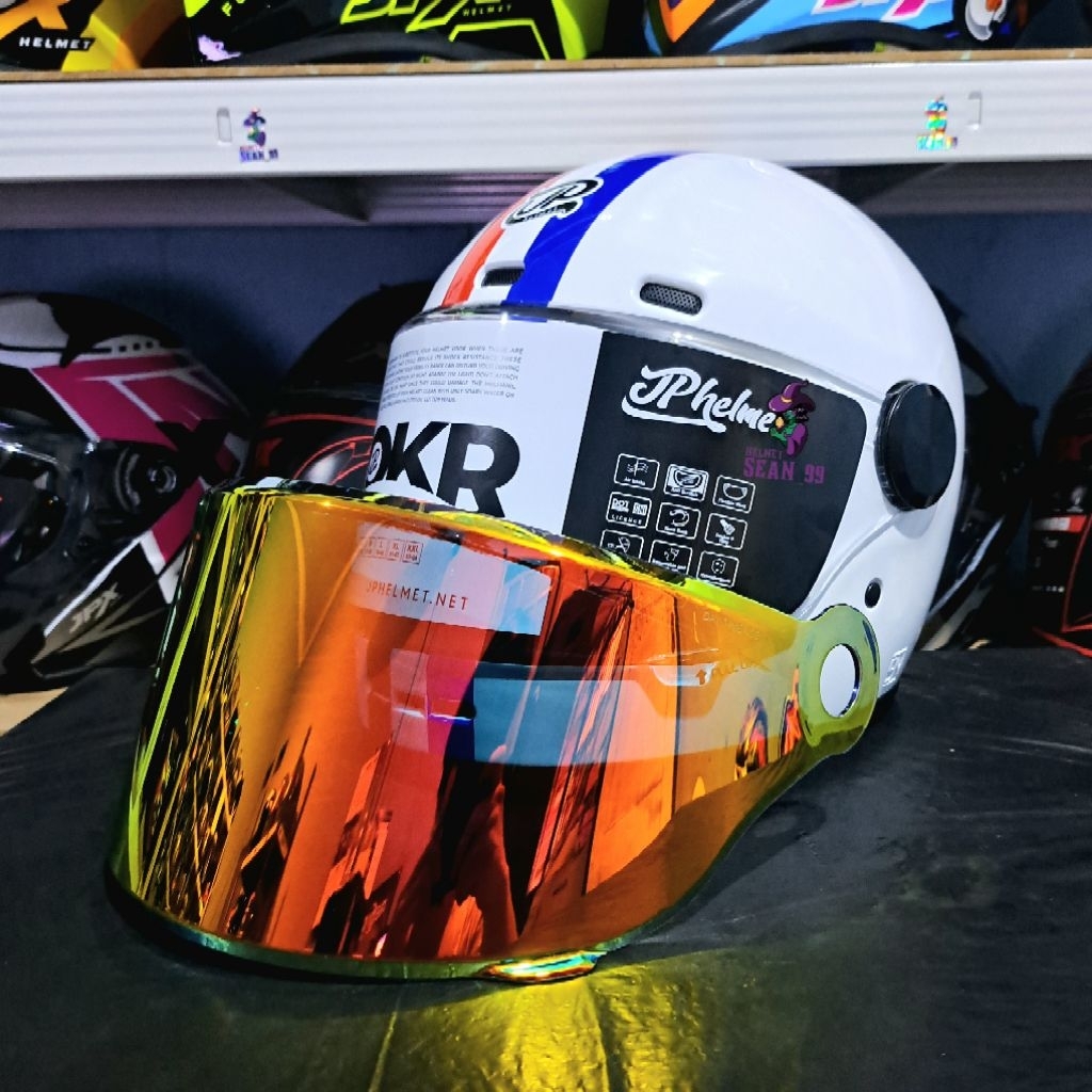 Jual KACA HELM JP ROKR IRIDIUM ALL WARNA ORIGINAL | Shopee Indonesia