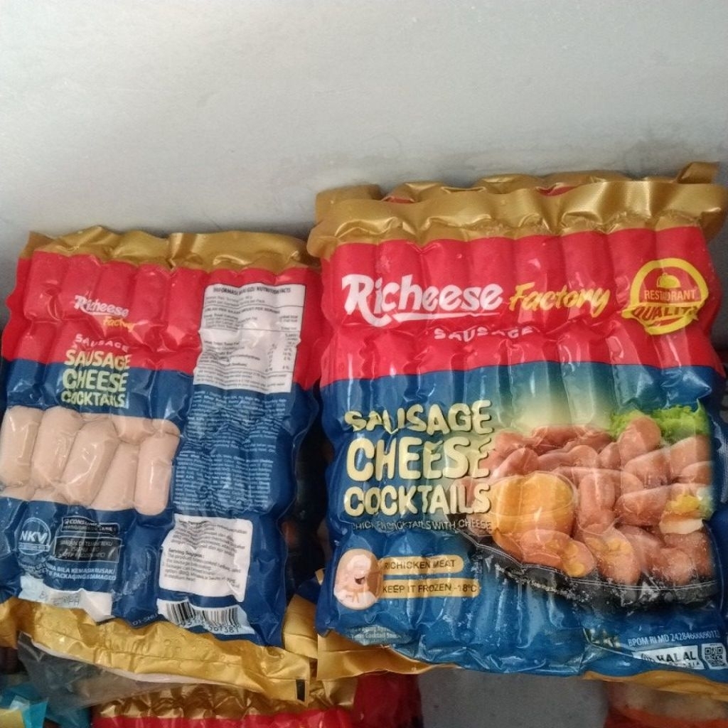 Jual sosis Richeese factory keju sausage chese cocktails 360gr isi 32 ...