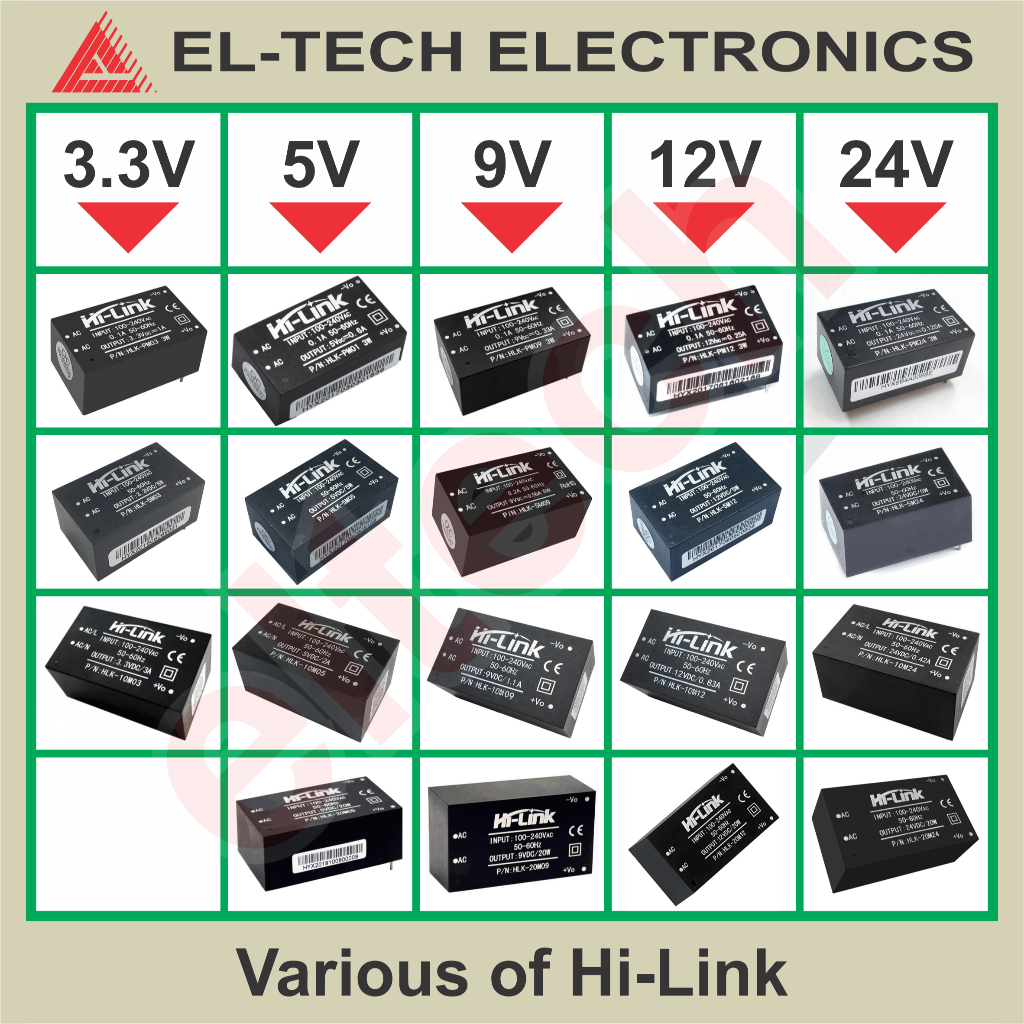 Jual HILINK 3.3V 5V 9V 12V 24V HI LINK LING HLK AC DC Isolation Power ...