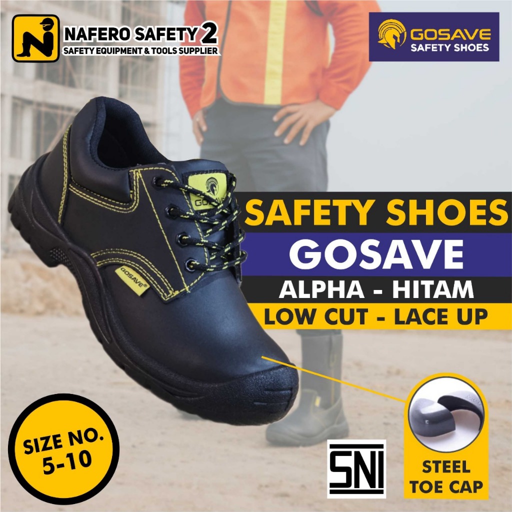 Jual sepatu safety low cut anti slip original gosave ujung besi type ...