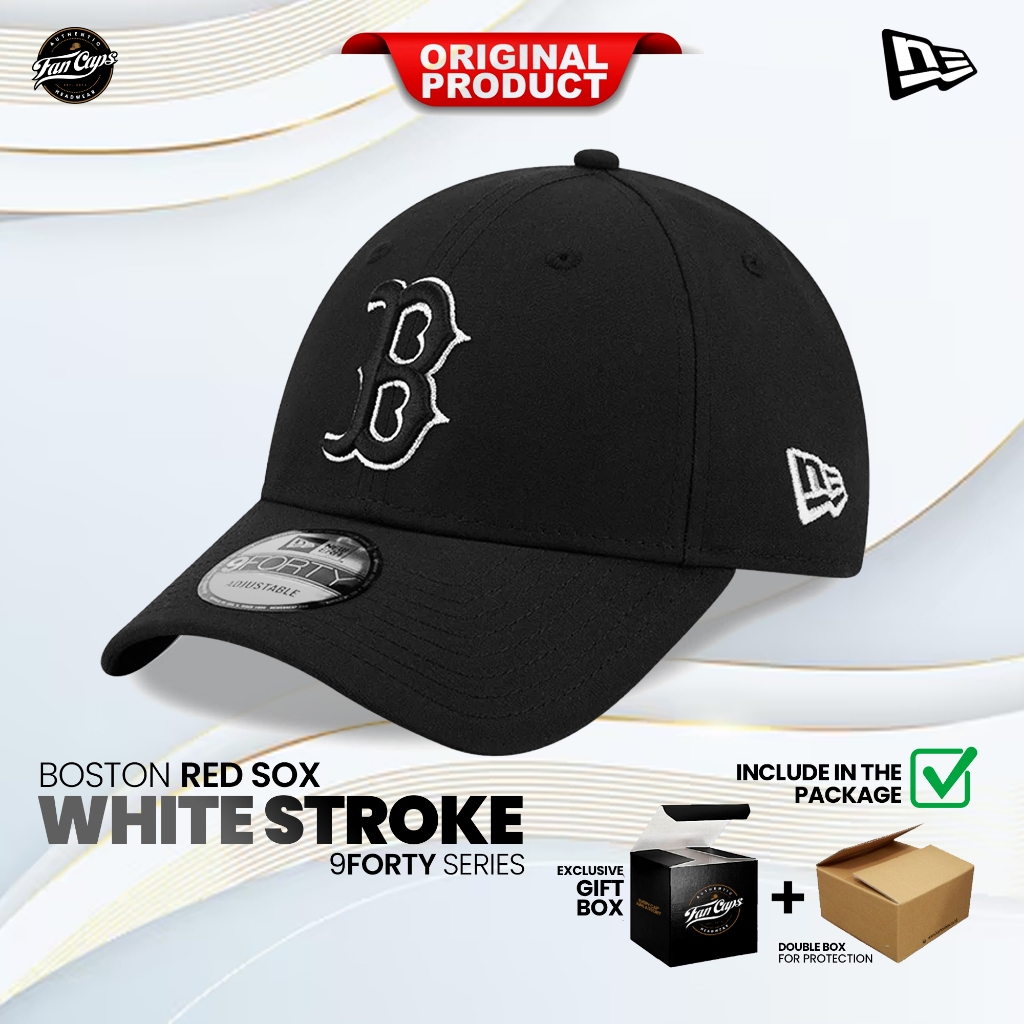 Jual Topi New Era Original MLB Boston Red Sox 9FORTY warna Hitam Stroke ...