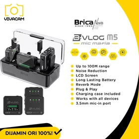 Brica B VLOG M1S M1D M2 M3 M4 M5 Dual Wireless Microphone Clip On Mic Vlog With Charging Case