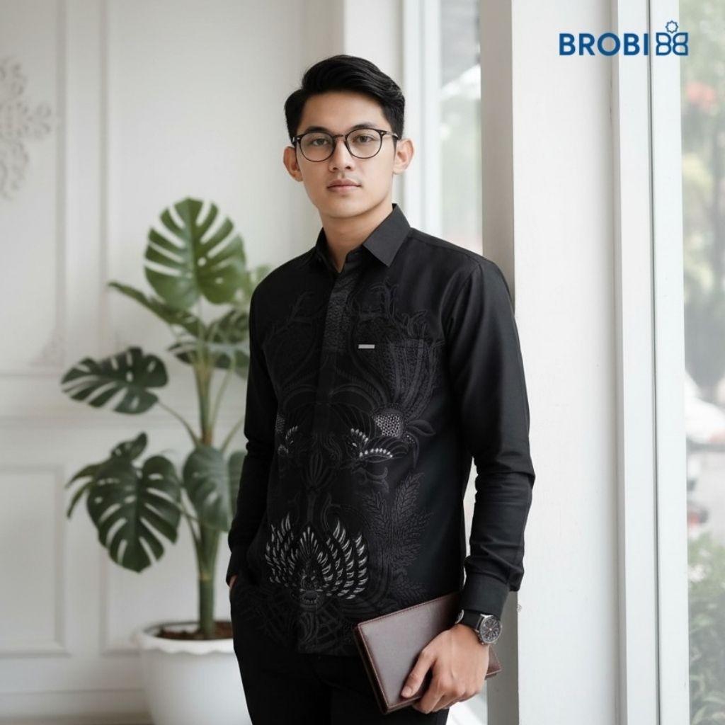 Jual Brobi - Kemeja Batik pria slimfit lengan panjang Karakarta size M ...
