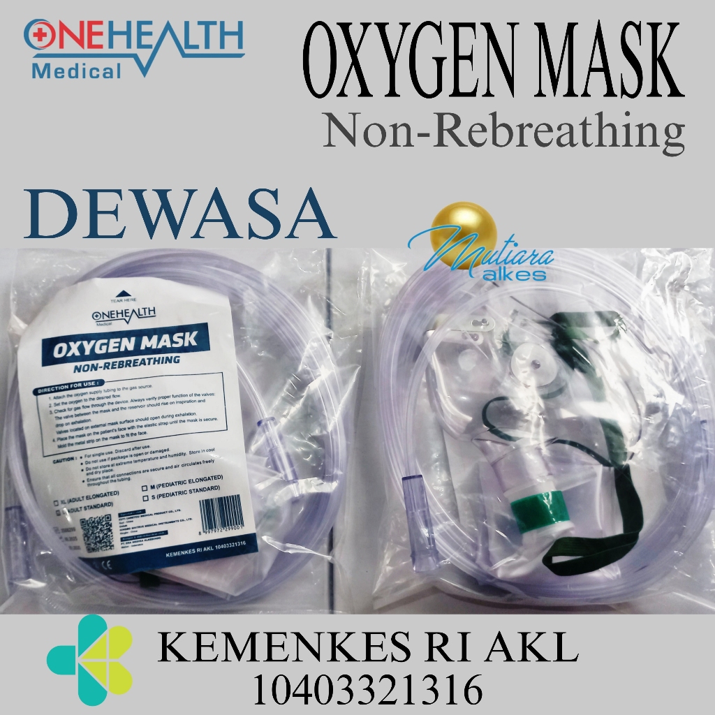 Jual GEA Masker Oksigen Non Rebreathing Dewasa Anak Bayi / NRM Oxygen ...