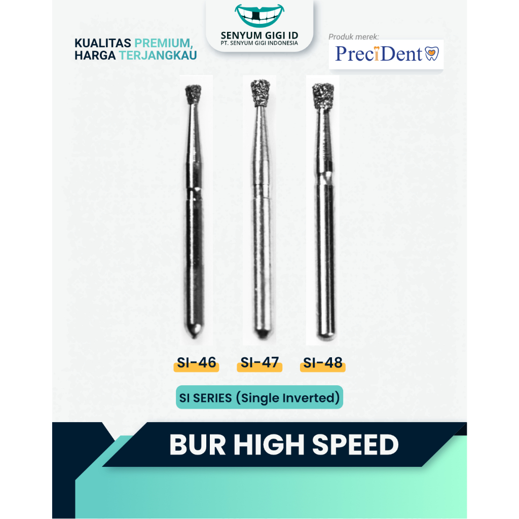 Jual SI Diamond bur FG merek Precident 1 pcs high speed warna biru ...