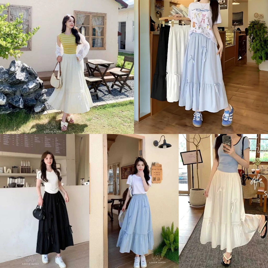 Jual DEER FASHION - Rok Ruffle Pita Ribbon Skirt | Rok Wanita Katun ...