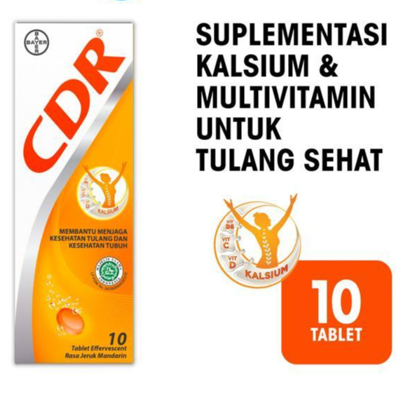 Jual CDR Multivitamin Suplemen Kalsium Vitamin C, D, dan B6 Rasa Jeruk ...