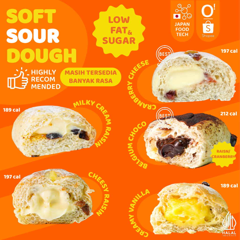 Jual [PROMO AWAL BULAN] HALAL SOFT SOURDOUGH / ROTI LEMBUT RASA SALTED ...