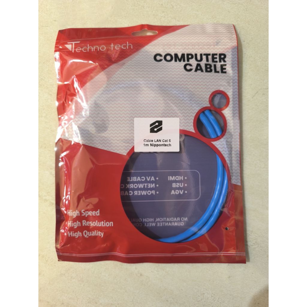 Jual Kabel LAN UTP 1M RJ45 Cat 6 1 meter Terpasang Cable Konektor Cat6 ...