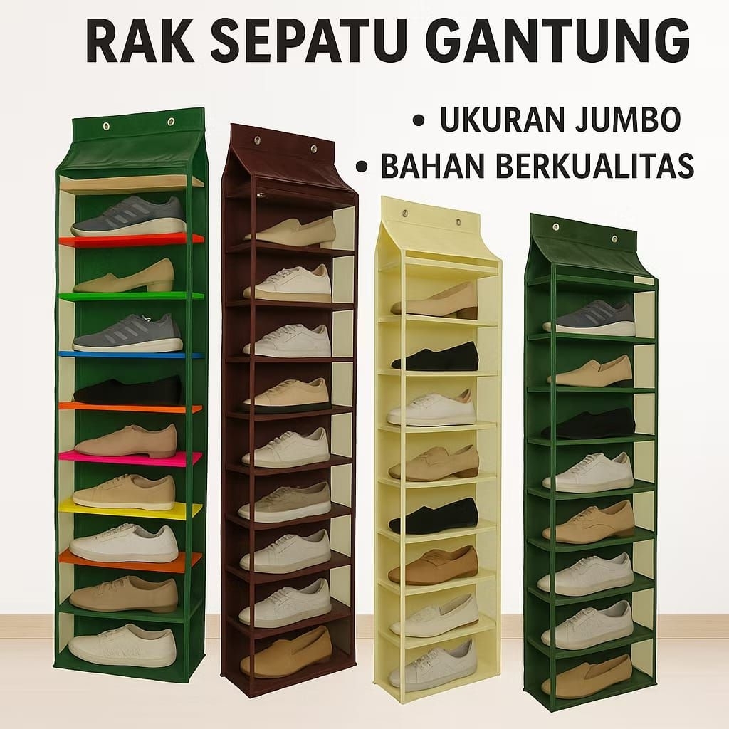 Jual rak sepatu gantung alas triplek full sleting kanan kiri | Shopee ...