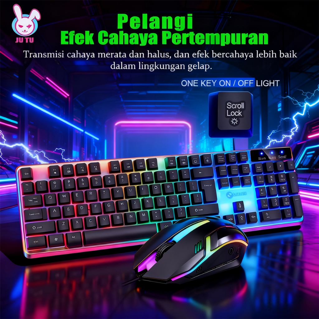 Jual JUTU Keyboard RGB Mekanis , Keyboard Dan Mouse Untuk Gaming ...