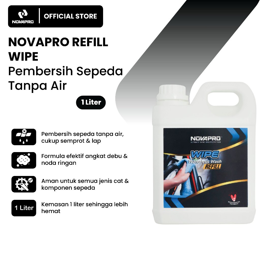 Jual NOVAPRO Cuci Sepeda Tanpa Air Isi Ulang - Wipe 1 L | Shopee Indonesia