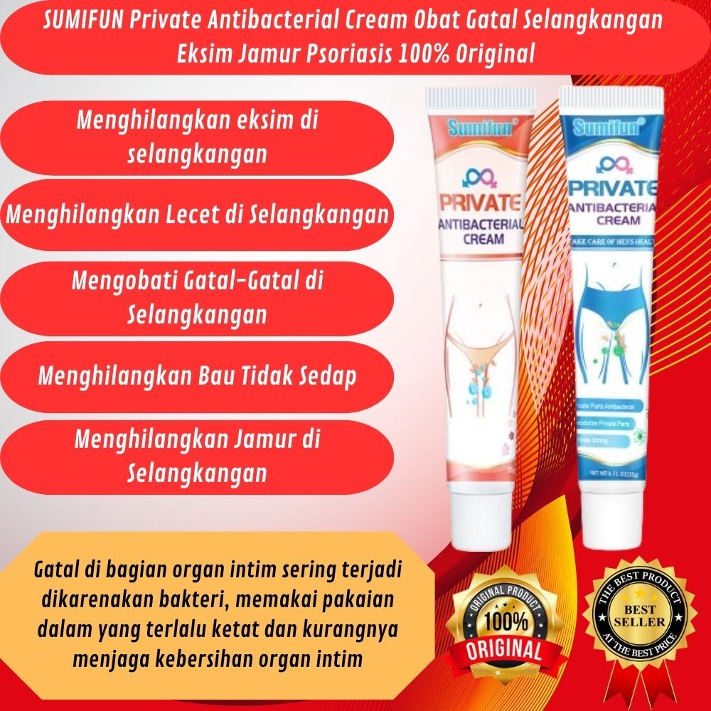 Jual SUMIFUN Private Antibacterial Cream Obat Gatal Selangkangan Eksim ...