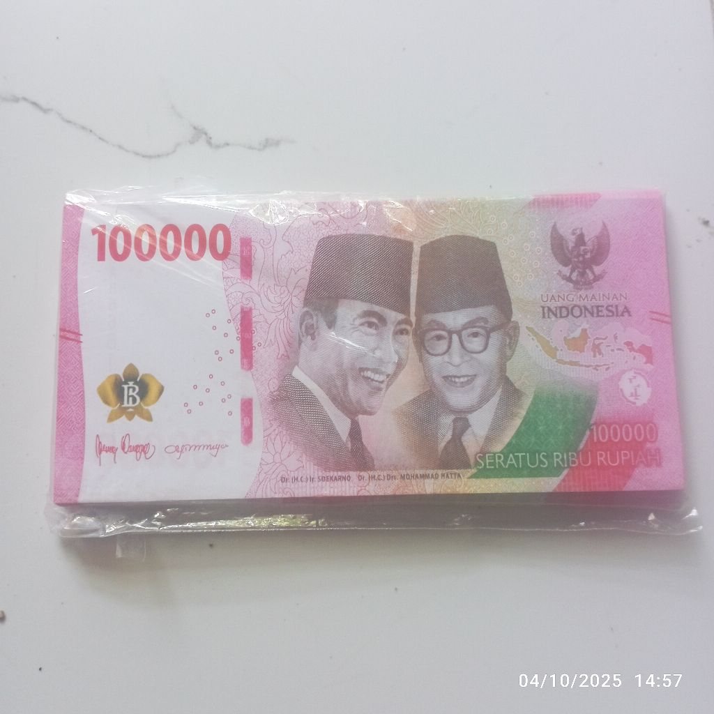 Jual 100 lembar uang mainan edisi terbaru aksesoris mahar atau buket ...