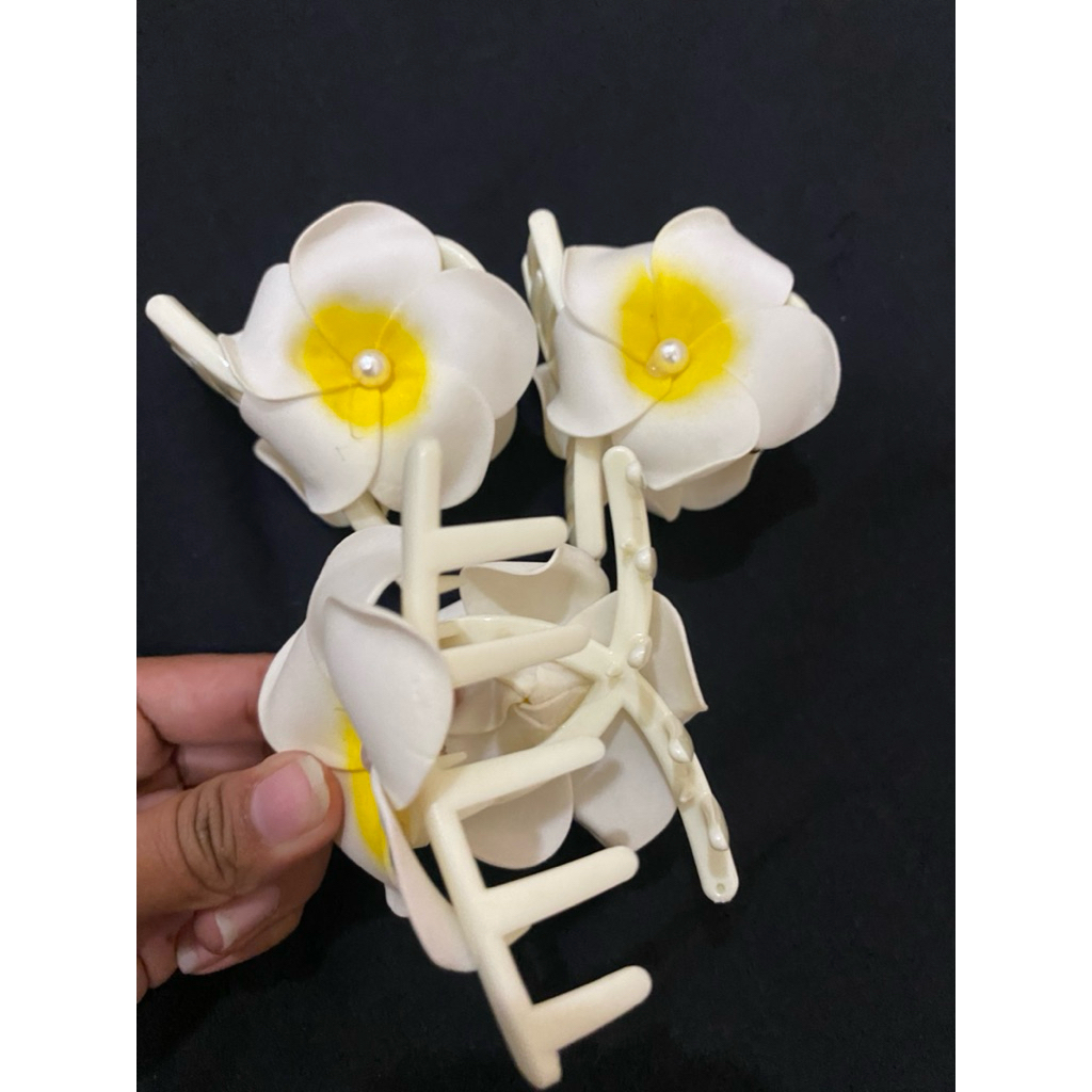 Jual jepit rambut bunga kamboja kuning | Shopee Indonesia