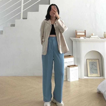 Celana Highwaist Loose Pants Trousers Celana Kerja Wanita Kantor Celana Anti Kusut Celana Kulot