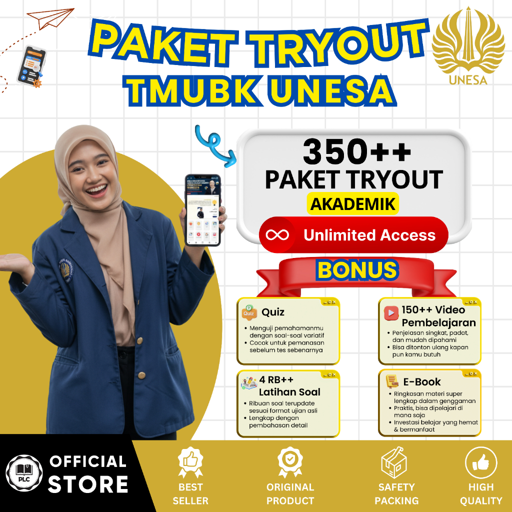 Tryout Online TMUBK UNESA 2026 E-Learning Aplikasi CAT CBT TMUBK UNESA 2026