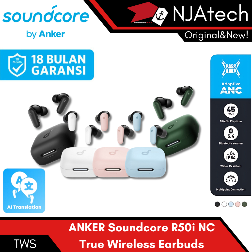 Jual Anker Soundcore R50i NC Earbuds Adaptive Noise Canceling Headset ...