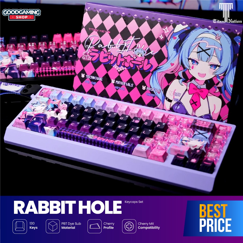 Jual TITAN NATION Rabbit Hole PBT+PC Cherry Profile 130-Keys - Gaming ...