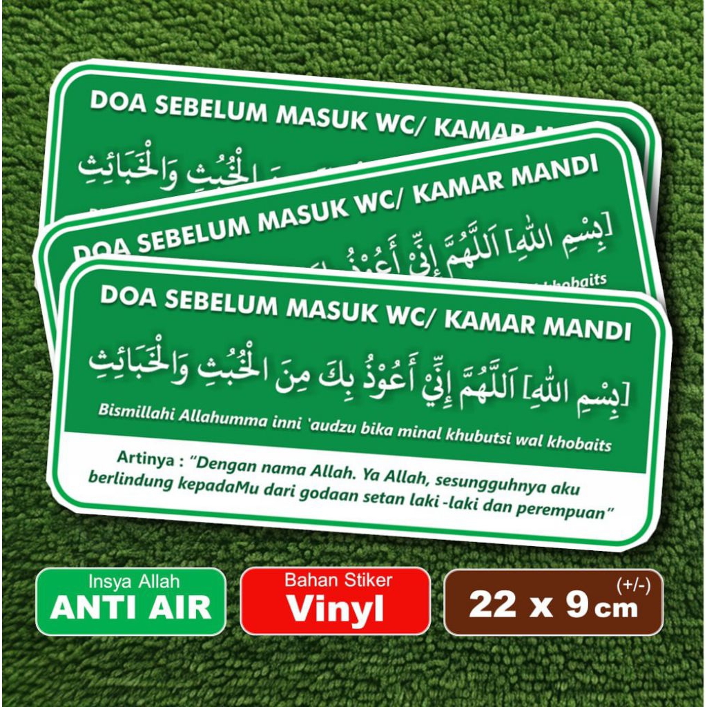 Jual STIKER DOA SEBELUM MASUK KAMAR MANDI TOILET DOA KELUAR KAMAR MANDI ...