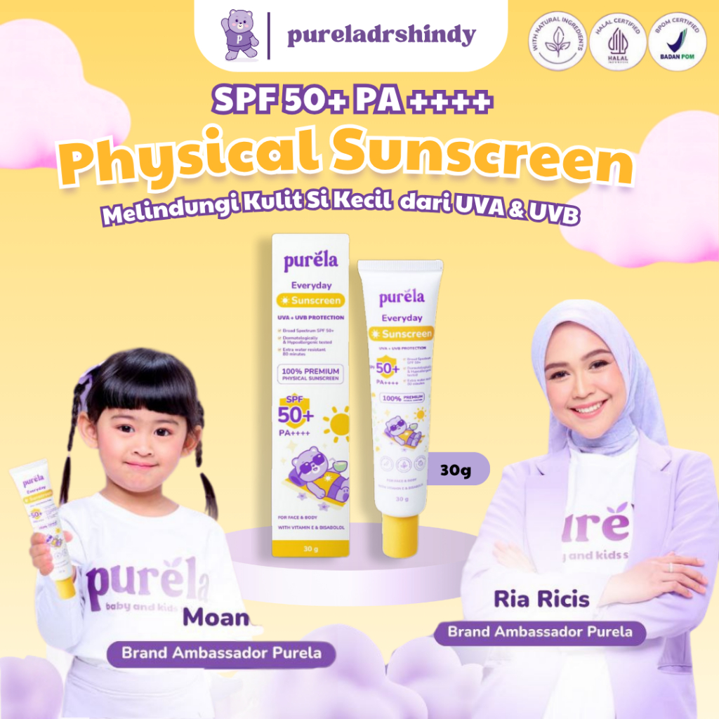 Jual Purela Baby Physical Sunscreen Anak SPF 50+ PA++++ 30 gr , Water ...