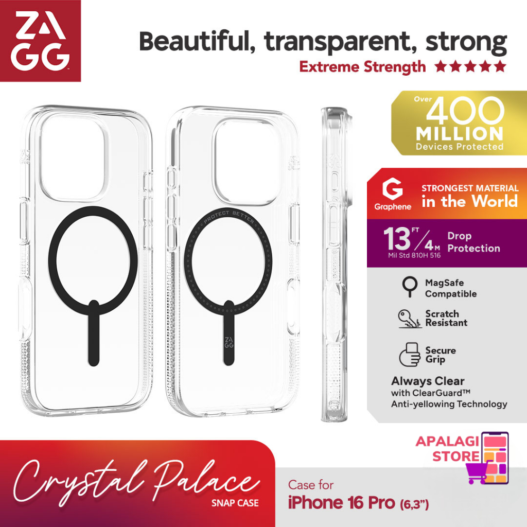 Jual CASE FOR IPHONE 16 / 16 PRO / 16 PRO MAX ZAGG SNAP CASE CRYSTAL ...