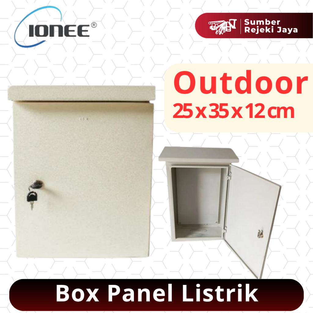 IONEE Box panel listrik outdoor 25 x 35 x 12cm | Besi Cream