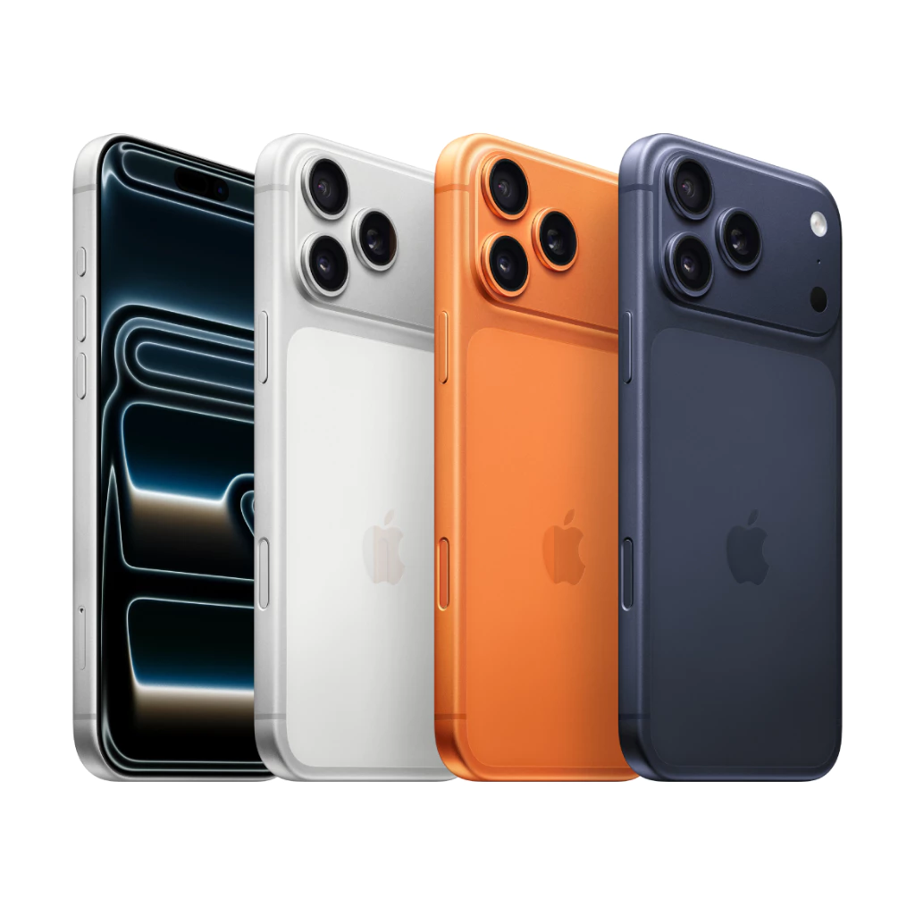 Apple iPhone 17 Pro Max dengan desain unibody aluminium tampak depan dan belakang
