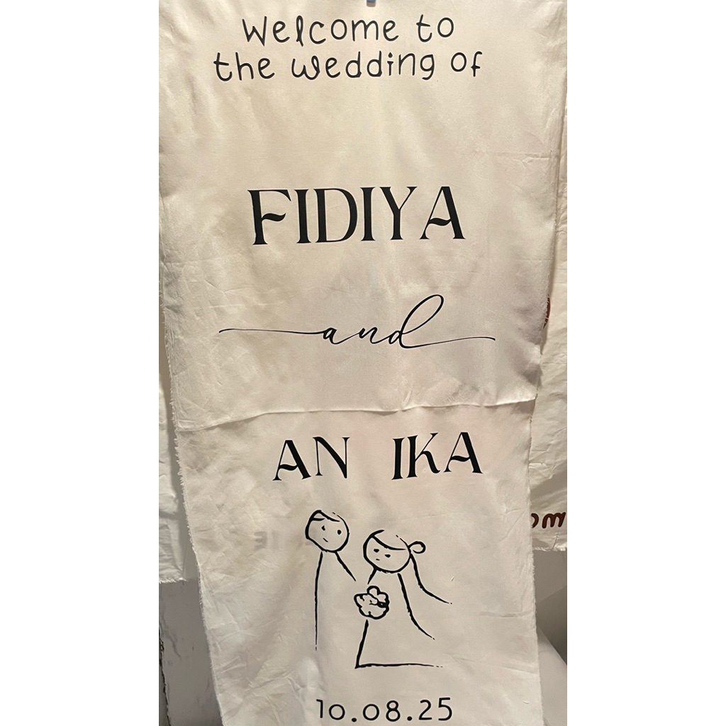 Jual linen welcome signs linen wedding signs Backdrop party backdrop ...