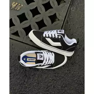 Terlaris!!Ventela Fatboy Black White Sepatu Sekolah Sneakers pria wanita UNISEX