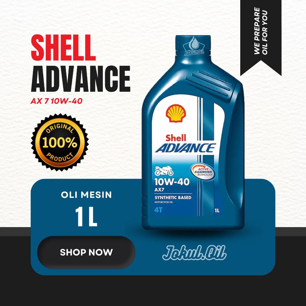 Jual Oli Shell Motor Gigi Advance AX 7 10W-40 (1 Liter) | Shopee Indonesia