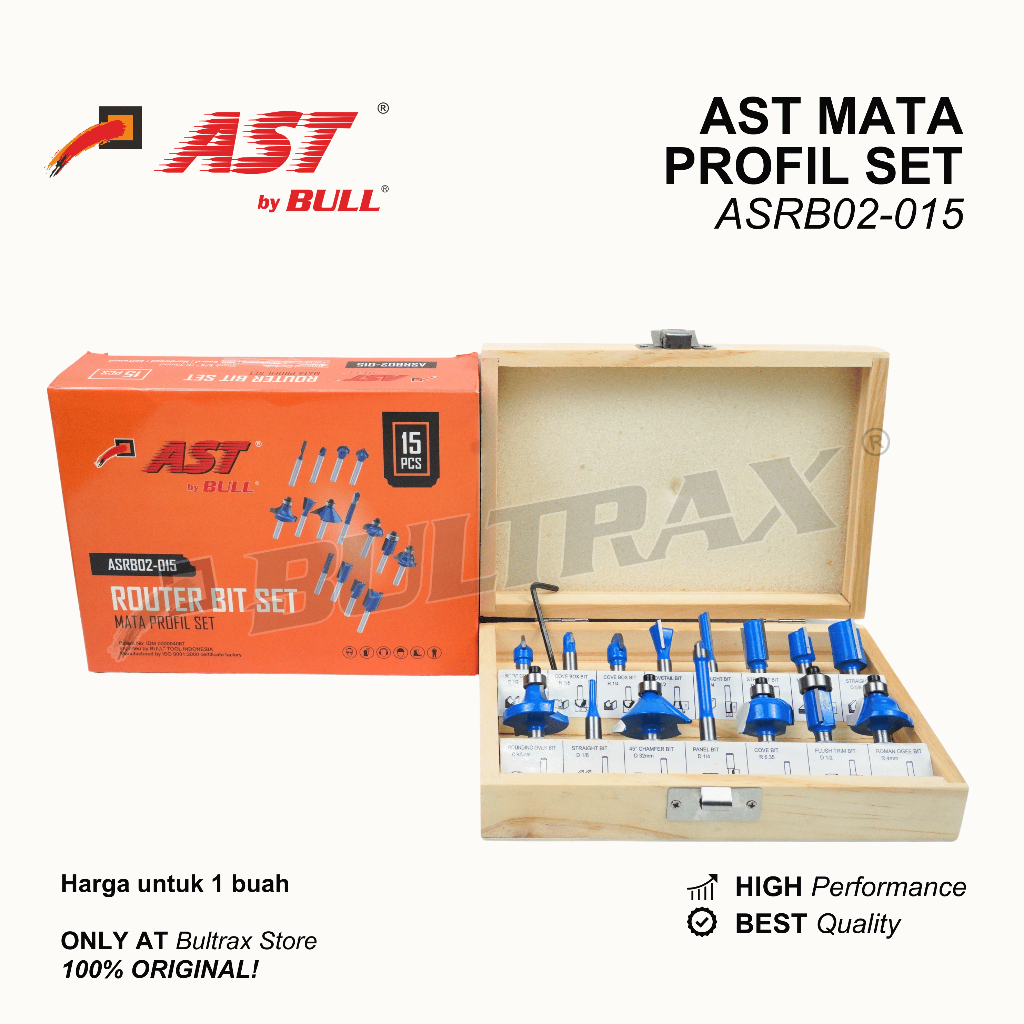 Jual AST Mata Profil Kayu Set 15pcs / Router Bit Mata Router Trimmer ...