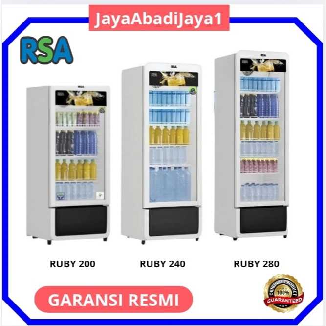 Jual SHOWCASE 1 PINTU RSA RUBY SERIES 280 LITER 5 RAK DISPLAY COOLER ...