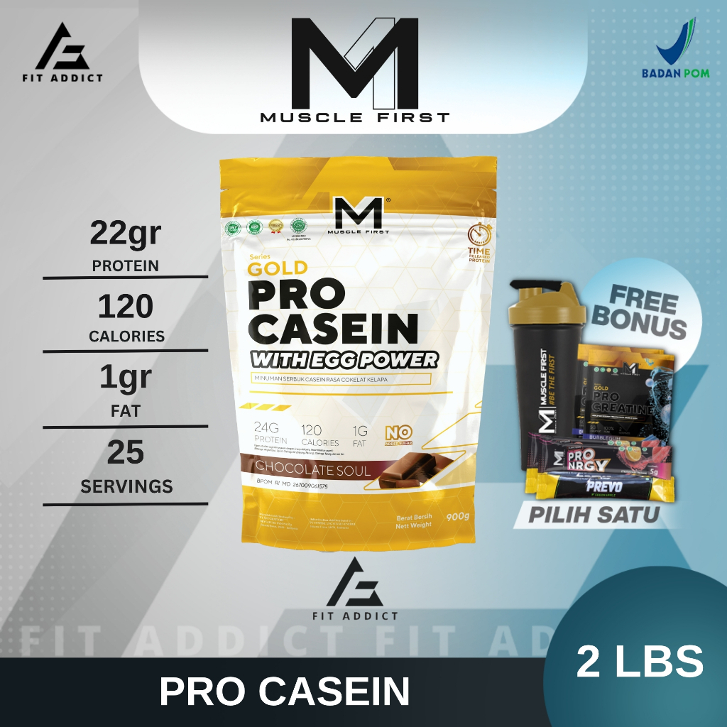 Jual MUSCLE FIRST M1 GOLD PRO CASEIN 2 LBS LB 2LB 2LBS EGG POWER ...