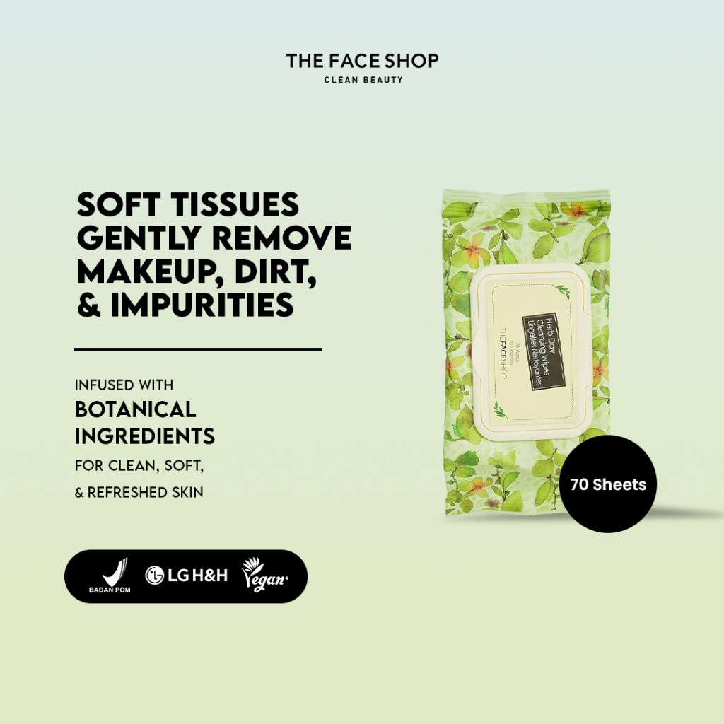 Jual THE FACE SHOP Herb Day Cleansing Tissue (70 Wipes) | Tissue ...