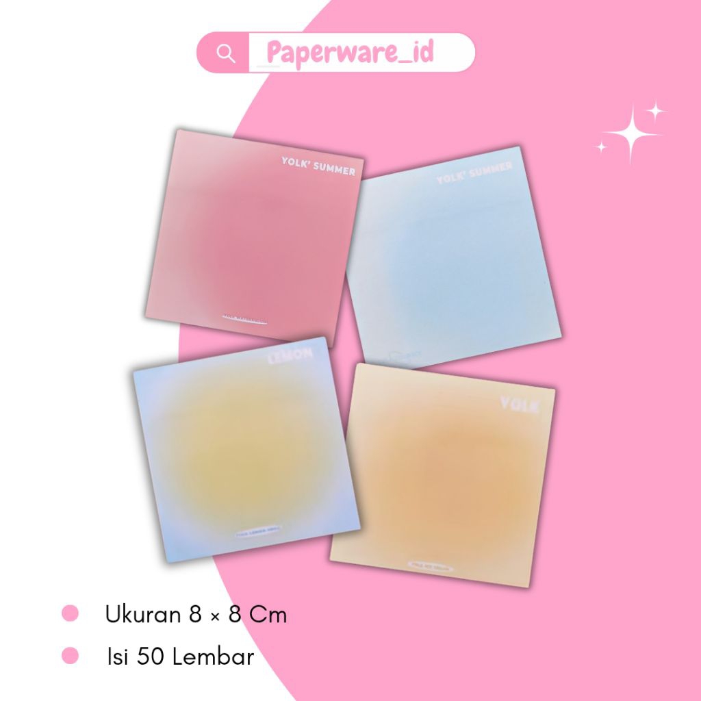Jual sticky notes gradasi isi 50 lembar / sticky notes warna gradasi ...