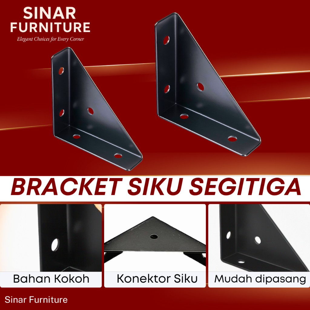 Jual Bracket Siku Segitiga Besi Penyangga Rak Sudut | Shopee Indonesia