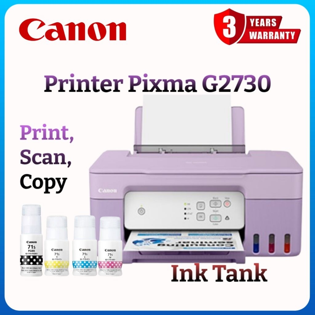 Jual PIXMA PRINTER CANON G2730 INK TANK ORIGINAL GARANSI RESMI | Shopee ...